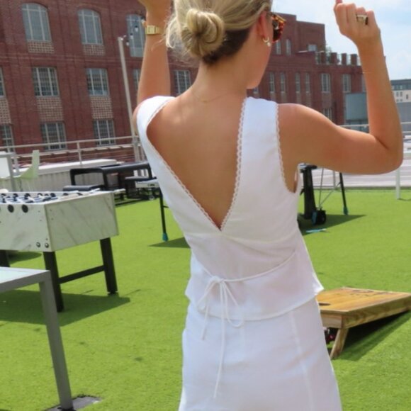 White NIA top and skirt set - Picture 4 of 4